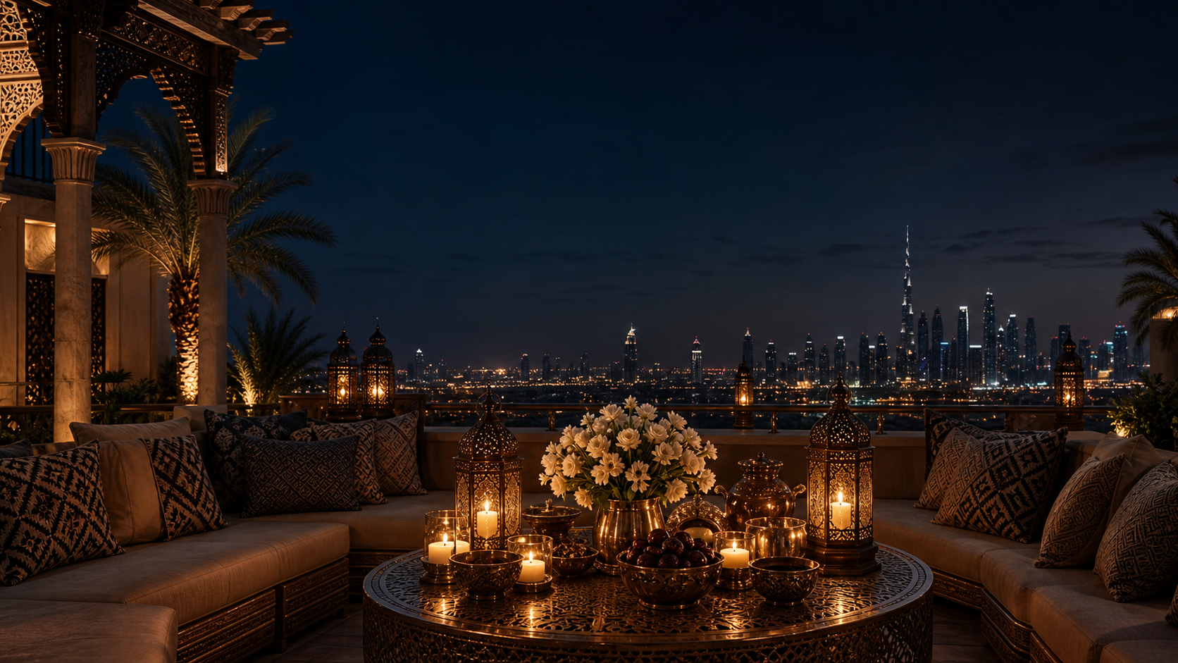 Bayt al-Hikma gathering concept overlooking Dubai